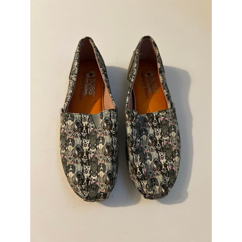Skechers Gray and Pink Slippers Comfortable Slip-On Design Dogs US SZ 6